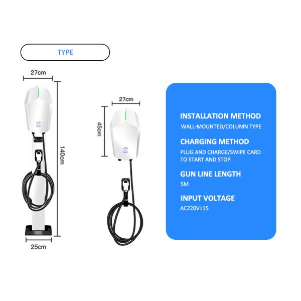 IP65 Mennekes Type EVSE EV Charger 2 Cable 5M CE Certified