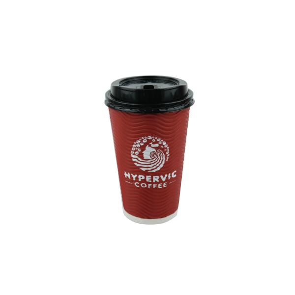 Red Color Hot Drink Paper Cups 16oz 90x60x134mm Size With Odourless Smell