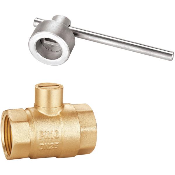 1401 Female x Female Magnetic Lockable Brass Ball Valve DN15 DN20 DN25 DN32 DN40 DN50 Stemhead Straight Line Patterned