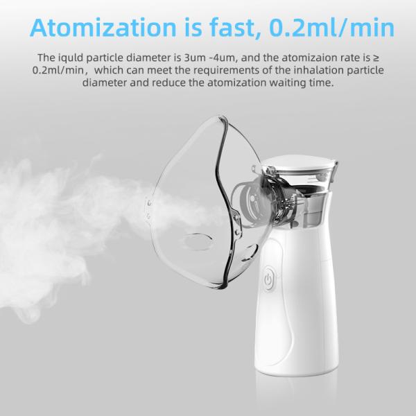 White Handheld Portable Nebulizer Molecular Silent Nebulizer Machine For Adult And Child