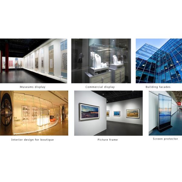 6.0mm Alkali Resistant AR Tempered Non Reflective Glass Improved Sunlight Transmittance