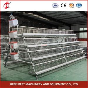 Q235 Grade Steel Wire Layer Farming Cage System With Nipples And Nipples With
