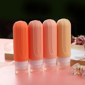 Pink Essential Silicone Travel Bottle Set 90ml for Toiletries