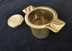 China Food Grade Mirror Polishing Metal Loose Tea Infuser Double Handles wholesale