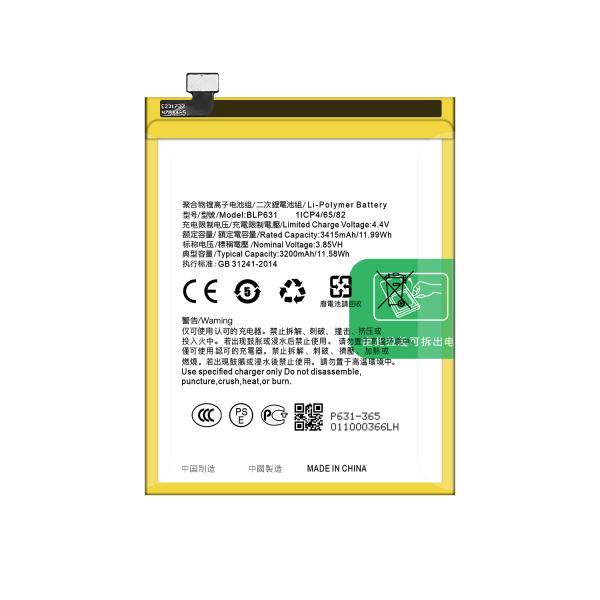 2900mAh BLP631 A77 A75 F5 F3 Mobile Phone Battery for OPPO A73 Rechargeable Batteries