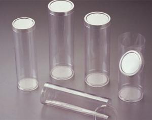 flower & money large box packaging round cylinder gift box small cylinder clear threaded plastic tube container with lid