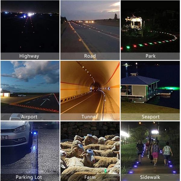 Road Cone Sign Aluminum LED 30T Resistance Led Solar Reflective Road Stud for Highway