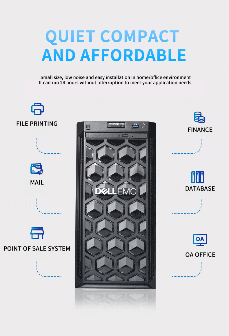 cheap original delll PowerEdge T40 Intel Xeon E-2224G tower server