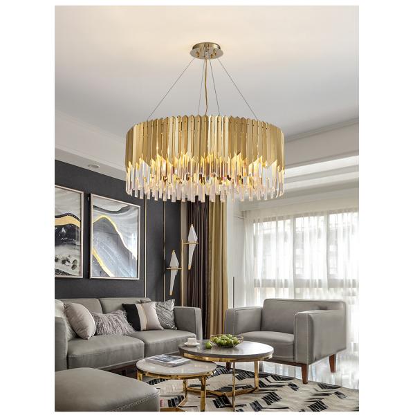 Black Modern Chandelier Lighting For Living Room Luxury Round Crystal Lamp(WH-CY-175)