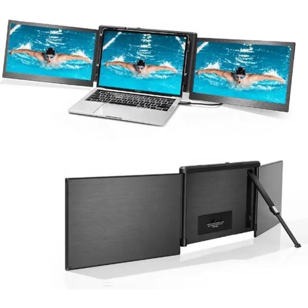Quality Multi 13.3" Portable Triple Monitor Laptop Extender Dsipaly FHD 1080P Foldable Dual IPS for sale