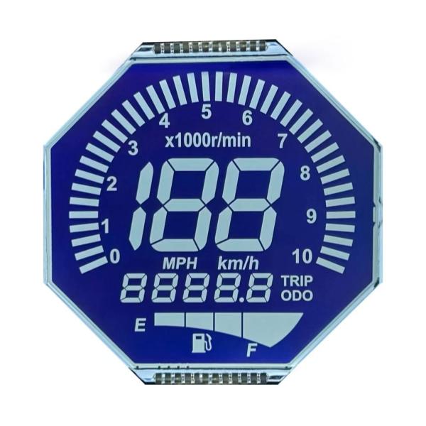 Quality Customized Matrix HTN LCD Display Eight Shape Monochrome 7 Segment Graphic LCD Screen For Motorcycle Instruments for sale