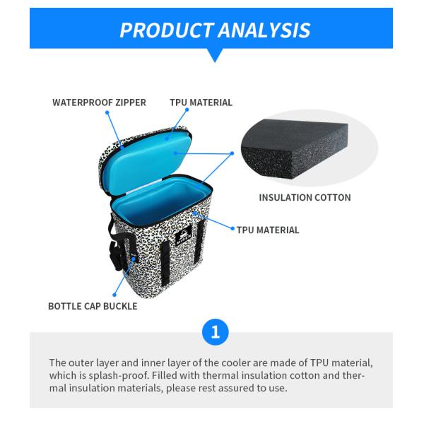 TPU Insulated Soft Cool Bag 20 Litre , Waterproof Cooler Backpack For Picnics