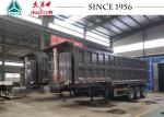 China 3 Axles Square Shape Heavy Duty Tipper Trailer 40 CBM With Spring Suspension wholesale