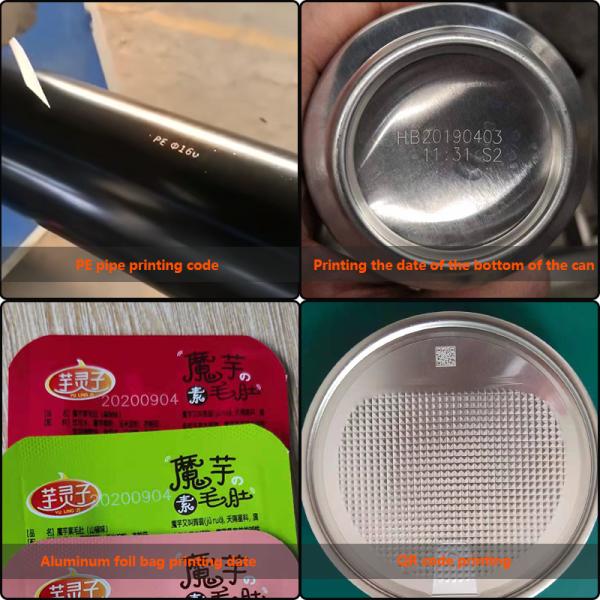 Fiber Flying Laser Marking Machine Date Carving On The Bottom Of The Can