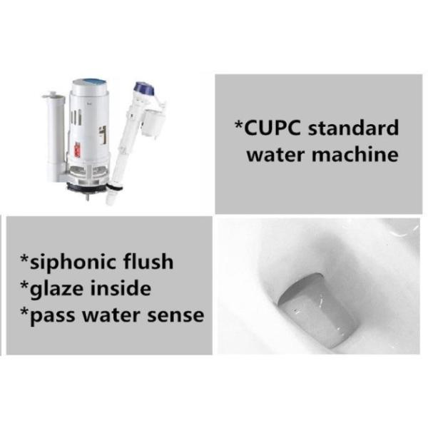 Siphon Jet 2 Piece Wall Hung Toilet Tall 10 Inch Two Piece Commode Elongated