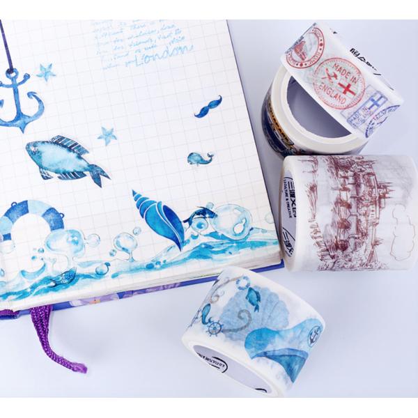 Custom Printed Colored Rice Paper Decorative Waterproof Adhesive washi Masking Tape