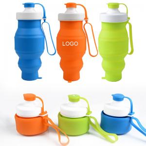 China Silicone Outdoor Sports Folding Water Bottle 530ml Logo Customized wholesale