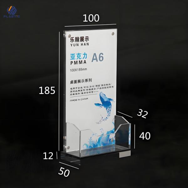 Light Duty A3 Acrylic Sign Holder Transparent Double Sided Acrylic Pos Sign Holder