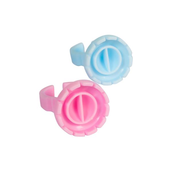 Disposable Eyelash Grafting Glue Ring Tattoo Ink Cup With Division Pink Blue Plastic