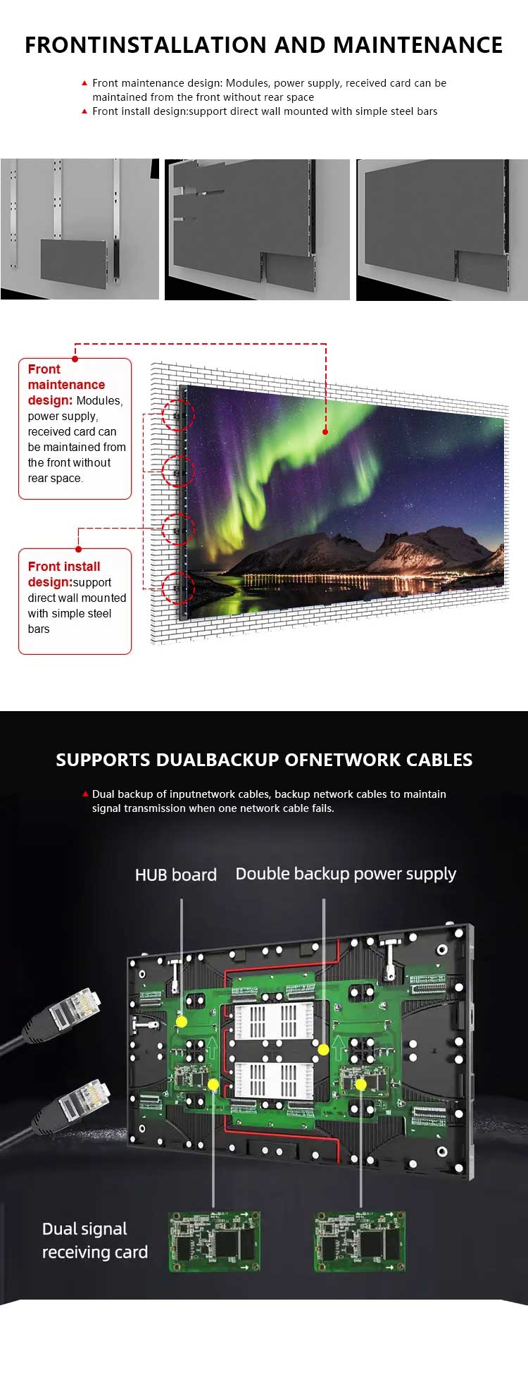 REISS HD Small Pixel Pitch Full Color P1.667 Indoor LED Display for Meeting Room