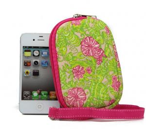 China Sublimaiton printing waterproof and anti-shock neoprene camera bag with wrist strap for iphone wholesale