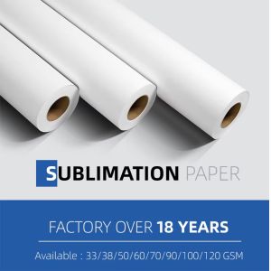 Polyester 100gsm Sublimation Heat Transfer Paper 60 Inch*100m