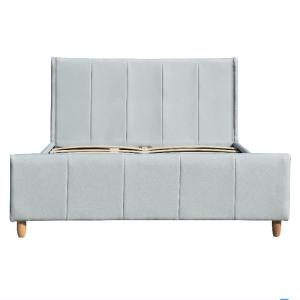 China Stitched Linen Fabric Upholstered Bed Frame Doubel Size EN1725 wholesale