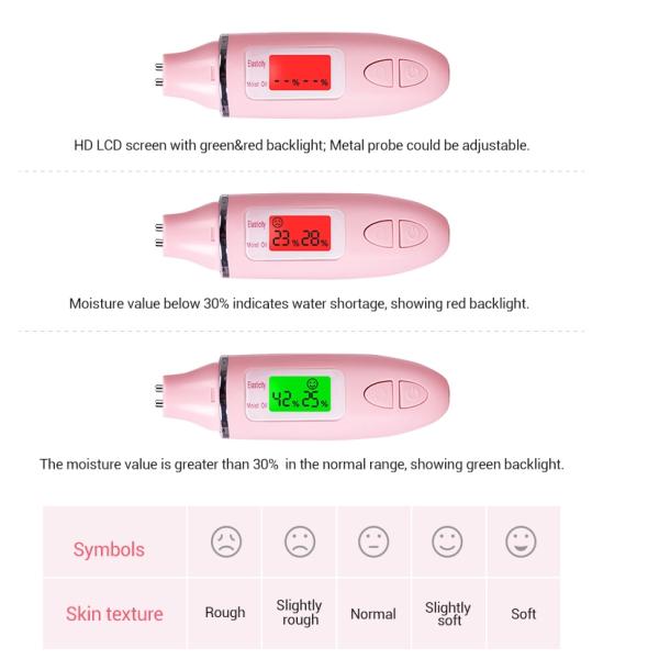 Rechargeable Smart Digital Skin Analyzer Moisture Tester 1% Display Resolution