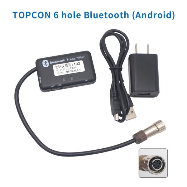 Bluetooth Adapter for TOP CON Total Station 6 Pin 6 Hole with Charger and cable Android and iOS Systems