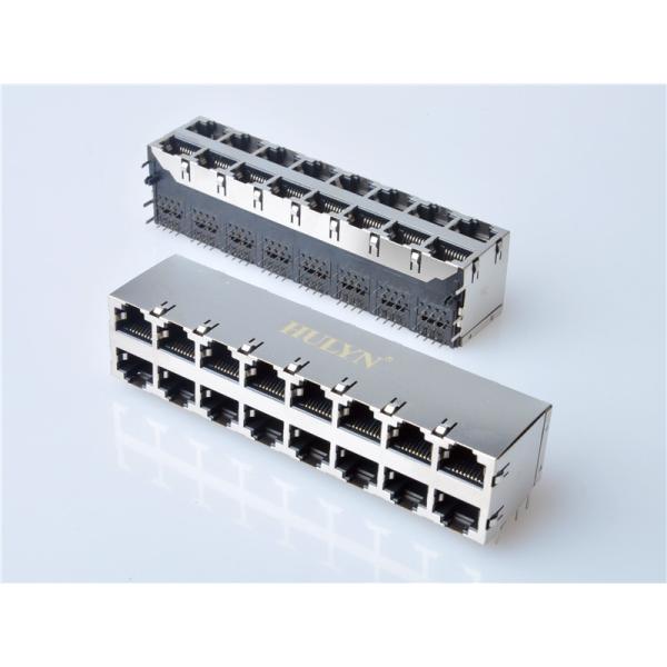 Shielded RJ45 Jack Connector, Through Hole Type, Side Entry, 2x8 Ports,HULYN,RJ45