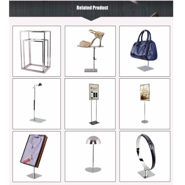 Stainless Steel Store Display Props For Bags / Tie / Shoes / Belt Customized Size