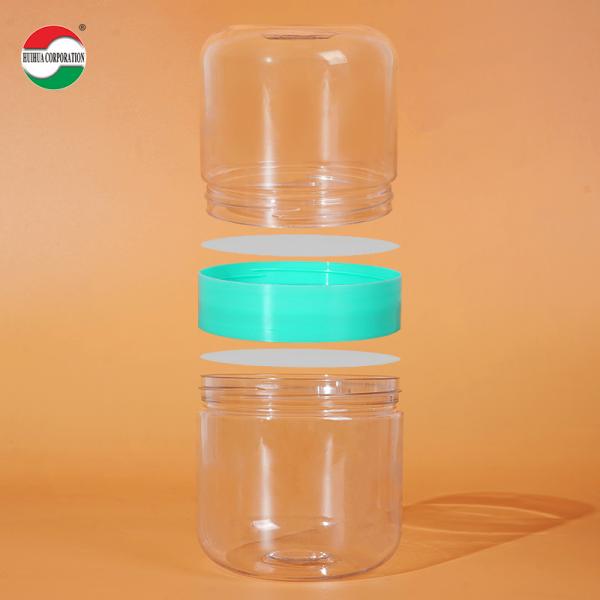 Food Grade PET Double Sided Bottle Clear Plastic Cylinder Clear Plastic Cylinder Screw Lid Easy Open End
