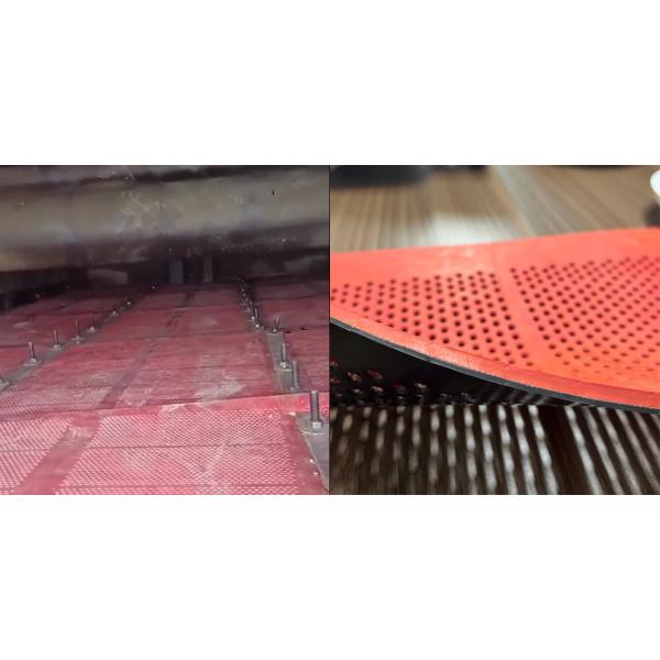 8mm Anti-Clog Rubber Screen Mat with Rectangular Holes for Dry Wet Screening