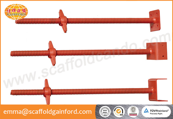Q235 adjustable base jack U head jack 600mm for frame scaffolding system, ring lock scaffolding system