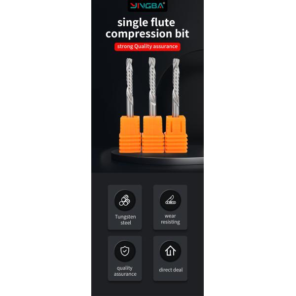 YingBa Factory Customization up Down Cut Compression Router Bit Cnc Tools One Flute Spiral End Mill Tools for Wood