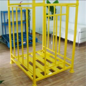 China OEM Yellow Warehouse Stack Rack 1000kg Collapsible Pallet Cage wholesale