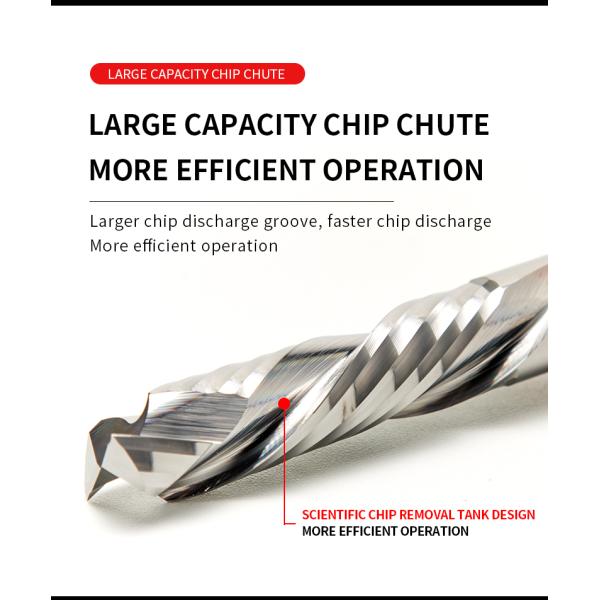 Carbide Cnc 1/8 1/4 3/8 Compression Spiral Router Bit for Wood 8mm Cut Compression Bit Cnc Cutter up Down Compression End Mill