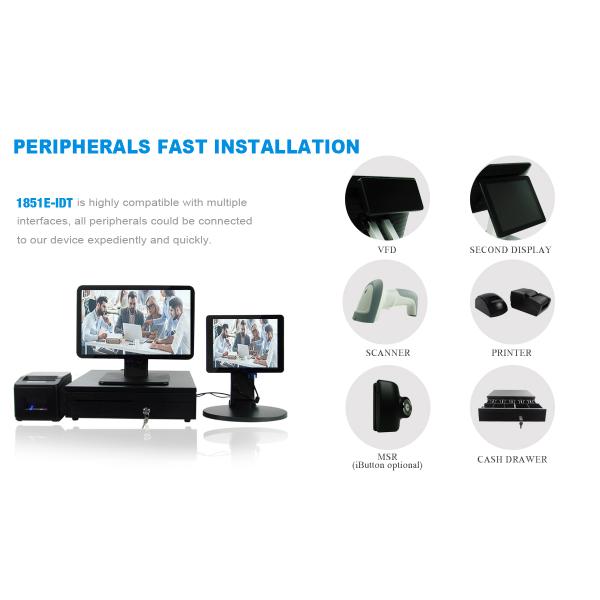 18.5 Inch True Flat Touch Screen PCAP POS Cashier System For Supermarkets