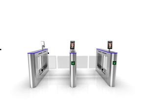 China Acrylic Arm Swing Barrier Turnstile RS485 Automatic Swing Gate System wholesale