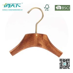 Betterall High-end Burlywood Wooden Coat Hanger with Golden Hook