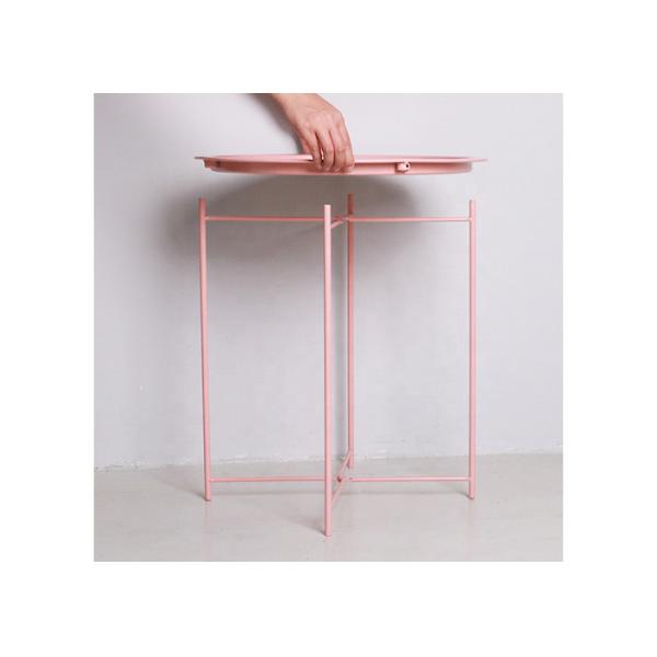 Folding 46x52cm Modern Round Side Table Metal Anti Rust Waterproof Outdoor