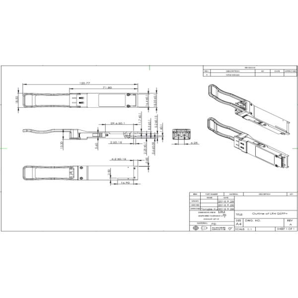 QSFP 40GBASE 1310nm 60KM ER4 LC Transceiver Fiber Optic Module DOM LC