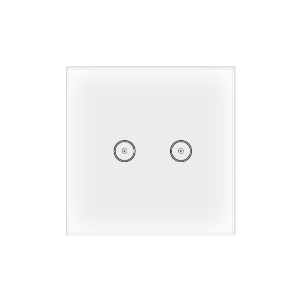 Modern Tempered Glass Tuya Smart Wall Switch , EU Standard Smart 2 Gang Light Switch