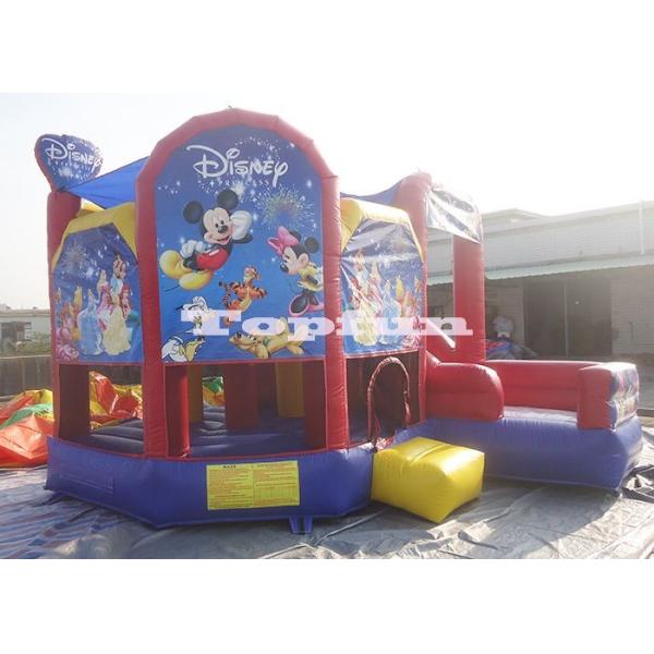 PVC Racing Car Inflatable Water Jumping Castle 5 x 5m Digital Printing With Slide