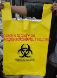 China disposable hospital medical waste garbage Biohazard bag, PE biohazard eco bag, biohazardous refuse bag, bagplastics, bag wholesale