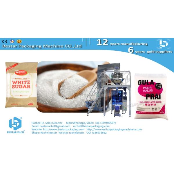 Sugar weighing packing machine with 14 heads weigher and TTO printer BSTV-450AZ