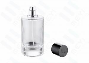 China Mini 50ml Glass Perfume Bottles With Black Magnetic Perfume Cap And Black Box wholesale
