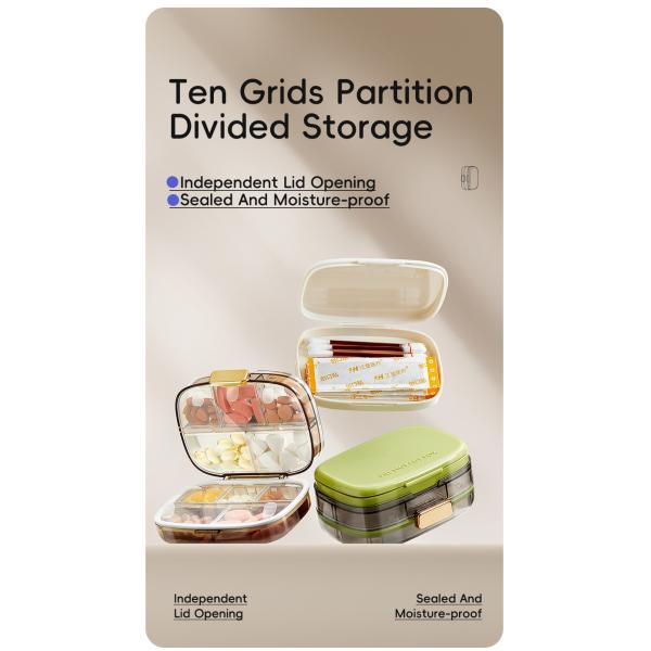 Travel Pill Organizer Box with Large Compartments Portable Pill Case Weekly Medicine Container for Vitamins Fish Oils Supplements