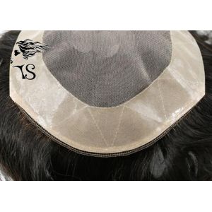 Natual Looking Toupee Hair Replacement System / Mens Human Hair Pieces