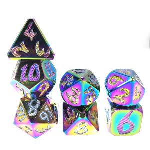 China Chip Dice Set Gold Custom Dice For Dungeons And Dragons Polyhedral Dice Set wholesale
